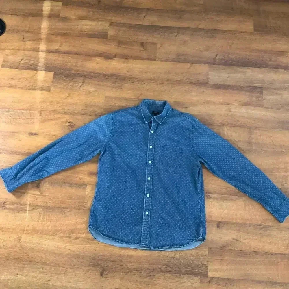 J.Crew‎ Button Up Patch Pocket Long Sleeve Mens Shirt  Size L